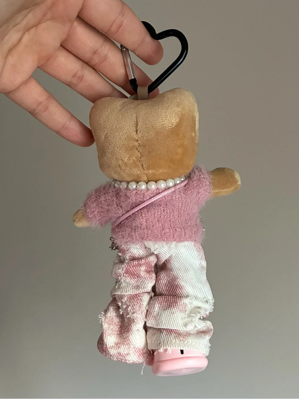 Hello Kitty Tan and Pink Fashion Diva Plush Keychain Bag Charm